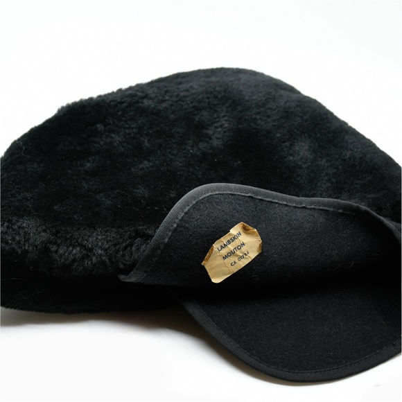 STETSON Vintage Genuine Lambskin Fur Cossack Hat in Black Size L Made in Canada - Picture 5 of 11